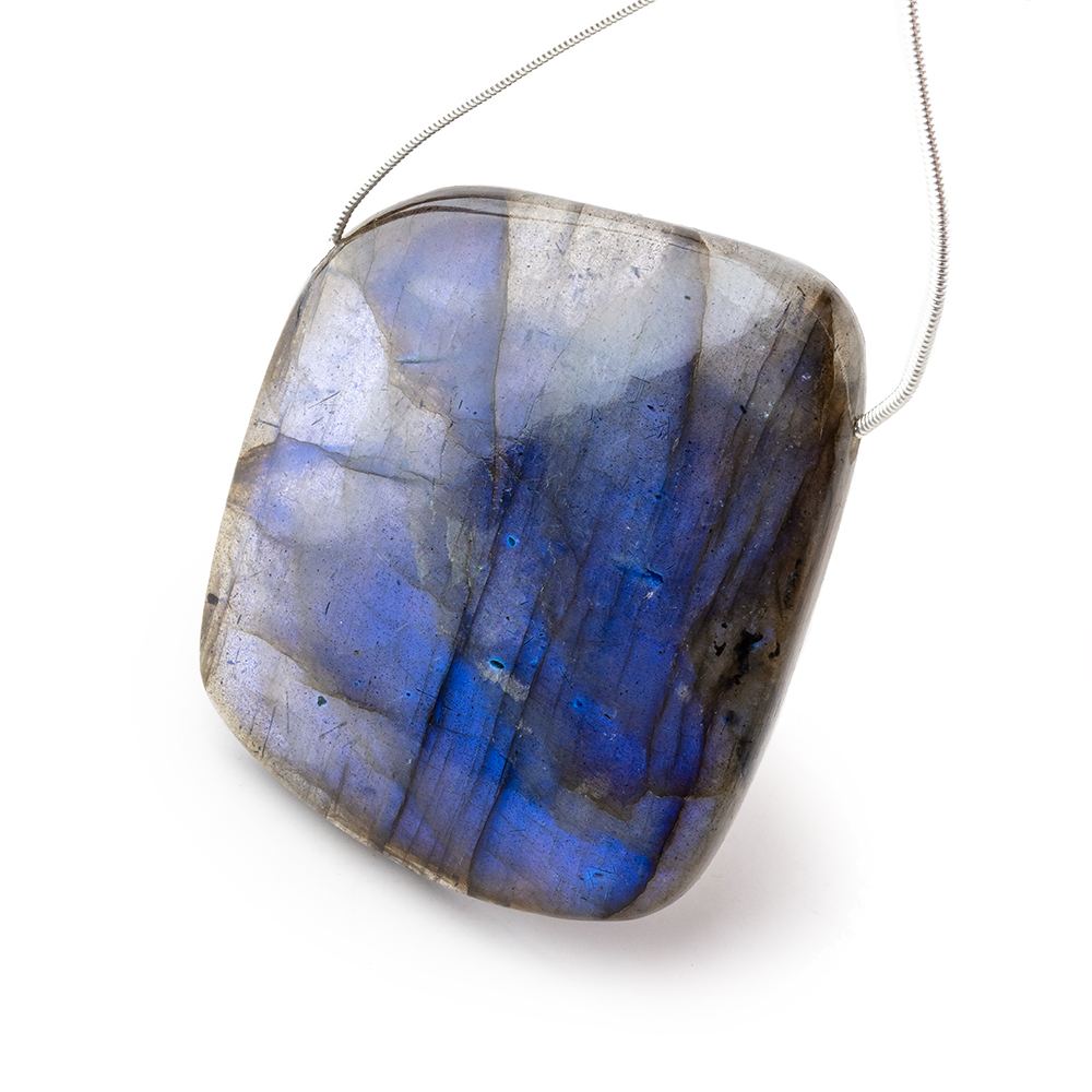 47x39x8mm Neon Blue Labradorite fancy shape focal bead 1 piece (ONLINE ORDER ONLY)