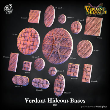 3D Printed Cast n Play Verdant Hideout Bases Set 28mm 32mm D&D (Online Only)