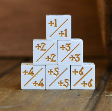 +1/+1 Counter Dice- White, 6ct. (ONLINE ORDER ONLY)