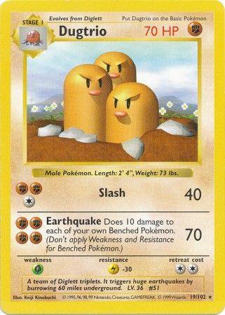 Dugtrio (19/102) [Base Set Shadowless Unlimited] (Online Only)