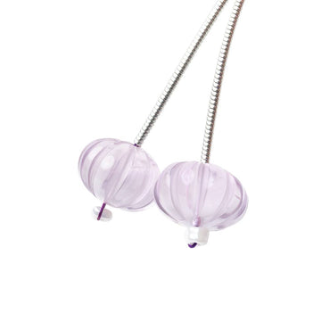 11-12mm Pink Amethyst Carved Melon Focals Set of 2 Beads (ONLINE ORDER ONLY)