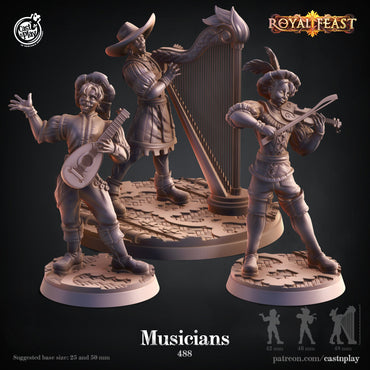 3D Printed Cast n Play Musicians Royal Feast Death Tiles 28mm 32mm D&D (Online Only)