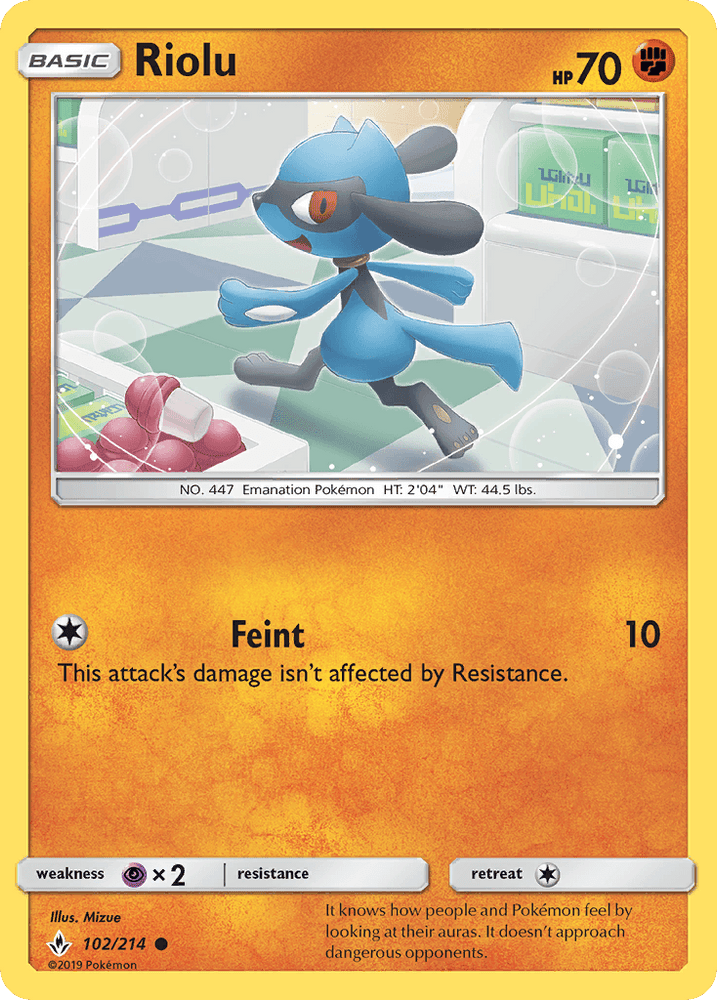 Riolu (102/214) [Sun & Moon: Unbroken Bonds] (Online Only)