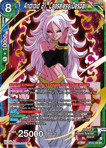 Android 21, Ceaseless Despair (BT20-143) [Power Absorbed] (ONLINE ORDER ONLY)