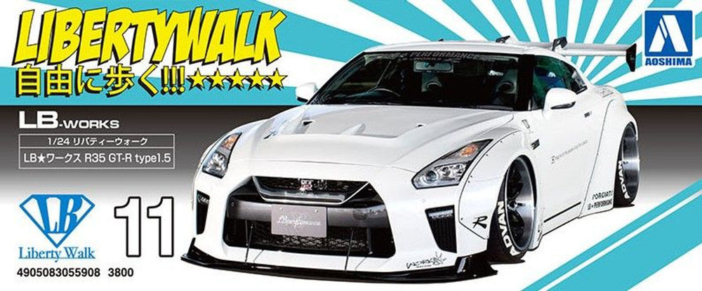 Aoshima: 1/24 LB-Works R35 GT-R Type 1.5 Scale Model Kit #11 (ONLINE ORDER ONLY)
