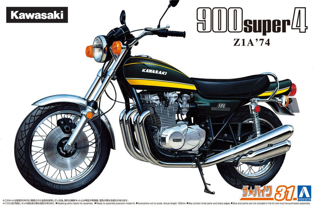 Aoshima: 1/12 Kawasaki Z1A 900 Super4 '74 Scale Model Kit #31 (ONLINE ORDER ONLY)