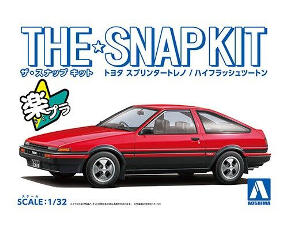 Aoshima: 1/32 The Snap Kit Toyota Sprinter Trueno (High-Flash Two Tone) 1/32 Scale Model Kit #16-B (ONLINE ORDER ONLY)