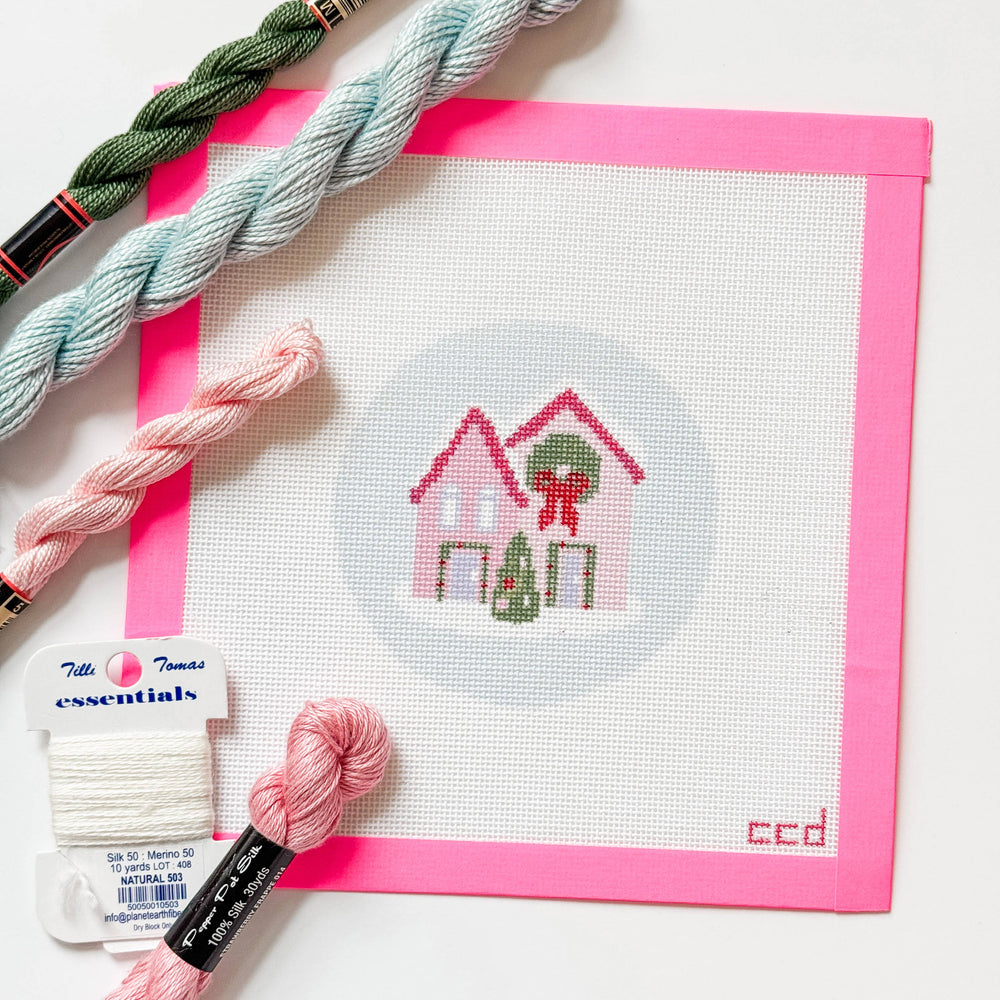 Cotswold Co Designs - Christmas Houses Ornament Needlepoint Canvas 18 Mesh 4” (ONLINE ORDER ONLY)
