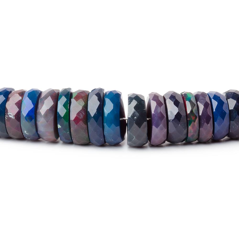 5-10mm Ethiopian Wollo Black Opal Faceted Heishi 17 inch 180 Beads AAA (ONLINE ORDER ONLY)