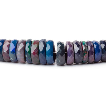 5-10mm Ethiopian Wollo Black Opal Faceted Heishi 17 inch 180 Beads AAA (ONLINE ORDER ONLY)
