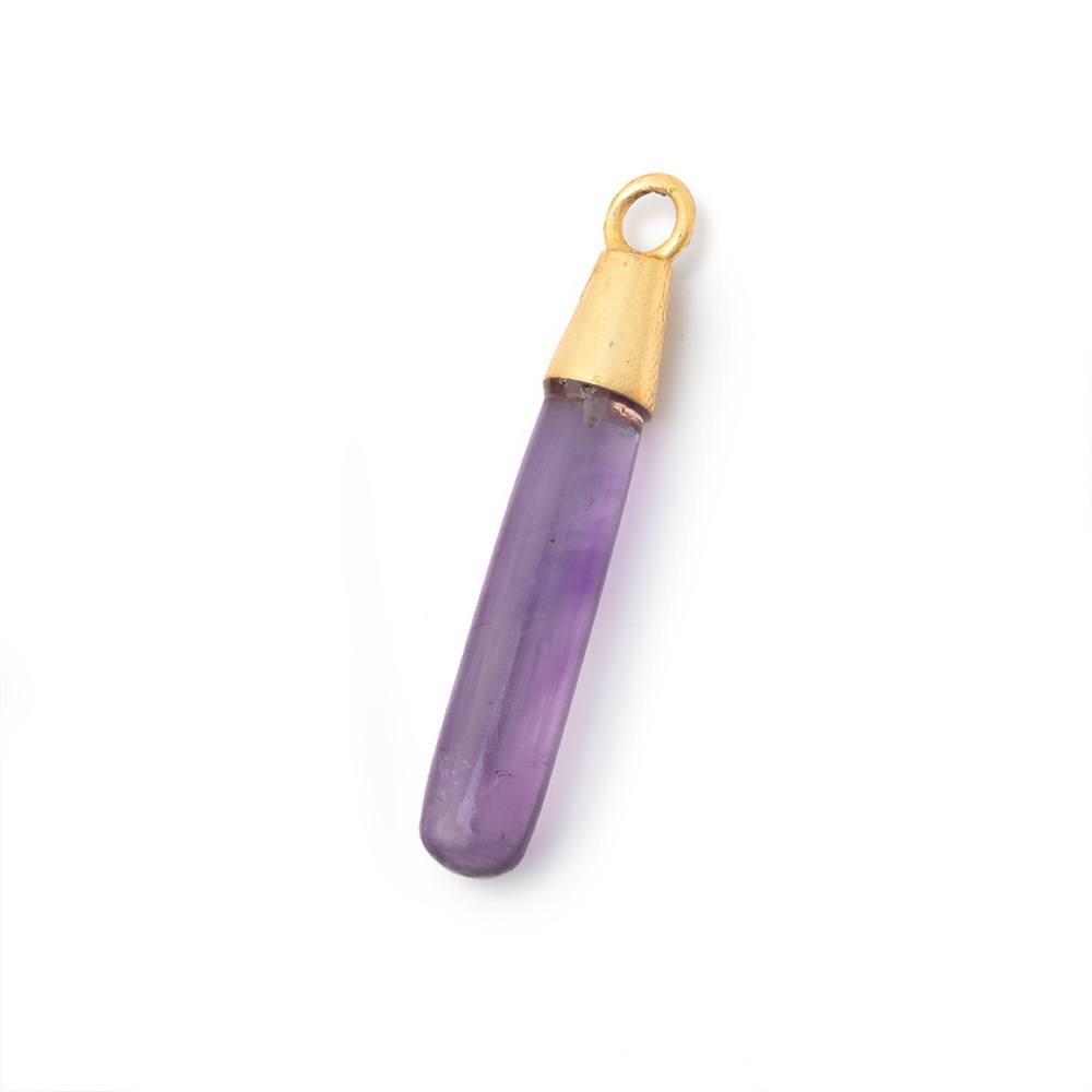 30x5.5mm Vermeil Capped Amethyst Plain Tear Drop Pendant 1 piece (ONLINE ORDER ONLY)