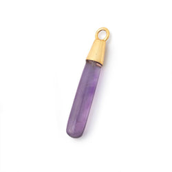 30x5.5mm Vermeil Capped Amethyst Plain Tear Drop Pendant 1 piece (ONLINE ORDER ONLY)