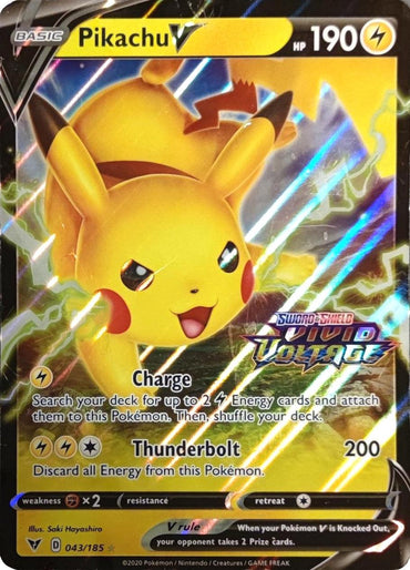 Pikachu V (043/185) (Vivid Voltage Stamp) [Sword & Shield: Vivid Voltage] (Online Only)