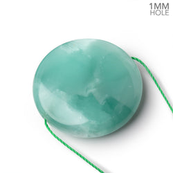 30mm Russian Green Angelite Plain Coin Focal Beads 1 piece (ONLINE ORDER ONLY)