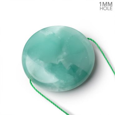 30mm Russian Green Angelite Plain Coin Focal Beads 1 piece (ONLINE ORDER ONLY)