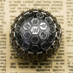 Silver Plated Ancient Metal d100 Dungeons and Dragons RPG (Online Only)