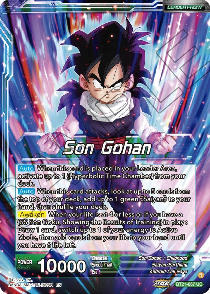 Son Gohan // SS Son Gohan, The Results of Fatherly Training (BT21-067) [Wild Resurgence] (ONLINE ORDER ONLY)
