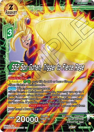 SS2 Son Gohan, Trigger to Fierce Rage (BT21-069) [Wild Resurgence] (ONLINE ORDER ONLY)