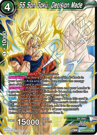 SS Son Goku, Decision Made (BT21-076) [Wild Resurgence] (ONLINE ORDER ONLY)