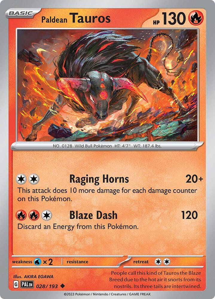 Paldean Tauros (028/193) [Scarlet & Violet: Paldea Evolved] (Online Only) (ONLINE ORDER ONLY)