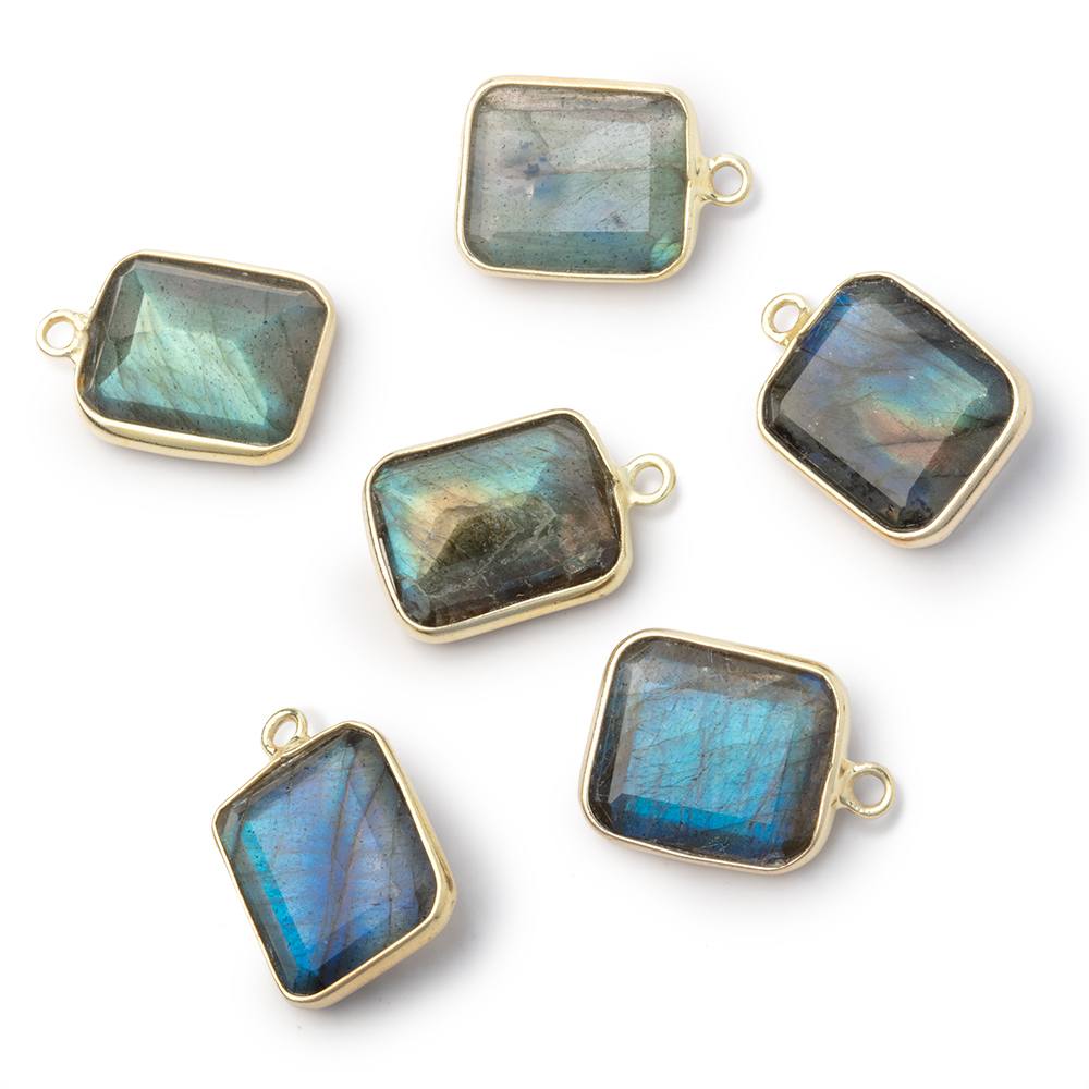 13x11mm Vermeil Bezel Labradorite Rectangle Pendant 1 piece (ONLINE ORDER ONLY)