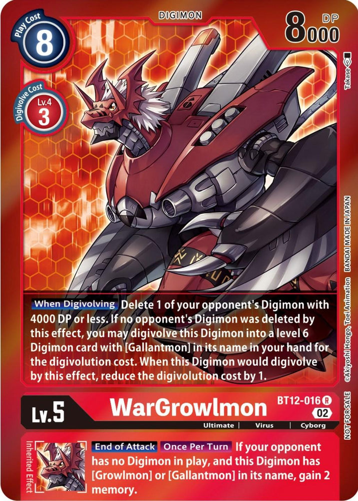 WarGrowlmon [BT12-016] (Tamer Party -Special-) [Across Time Promos] (ONLINE ORDER ONLY)