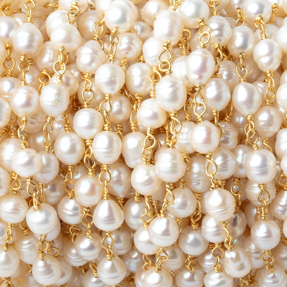 4.5-6mm Off White Petite Ultra Baroque Pearls on Vermeil Chain (ONLINE ORDER ONLY)