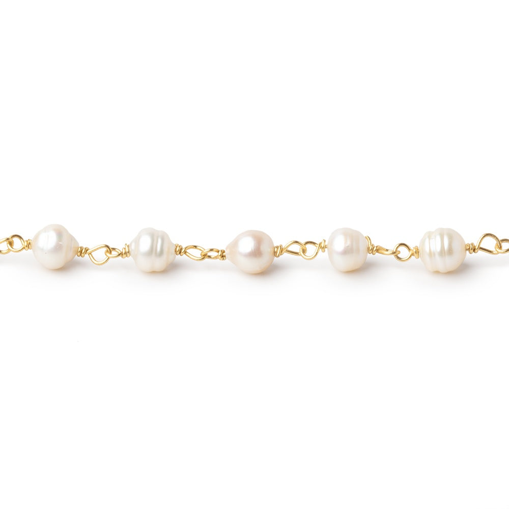 4.5-6mm Off White Petite Ultra Baroque Pearls on Vermeil Chain (ONLINE ORDER ONLY)