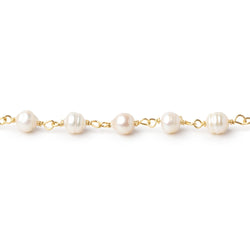 4.5-6mm Off White Petite Ultra Baroque Pearls on Vermeil Chain (ONLINE ORDER ONLY)