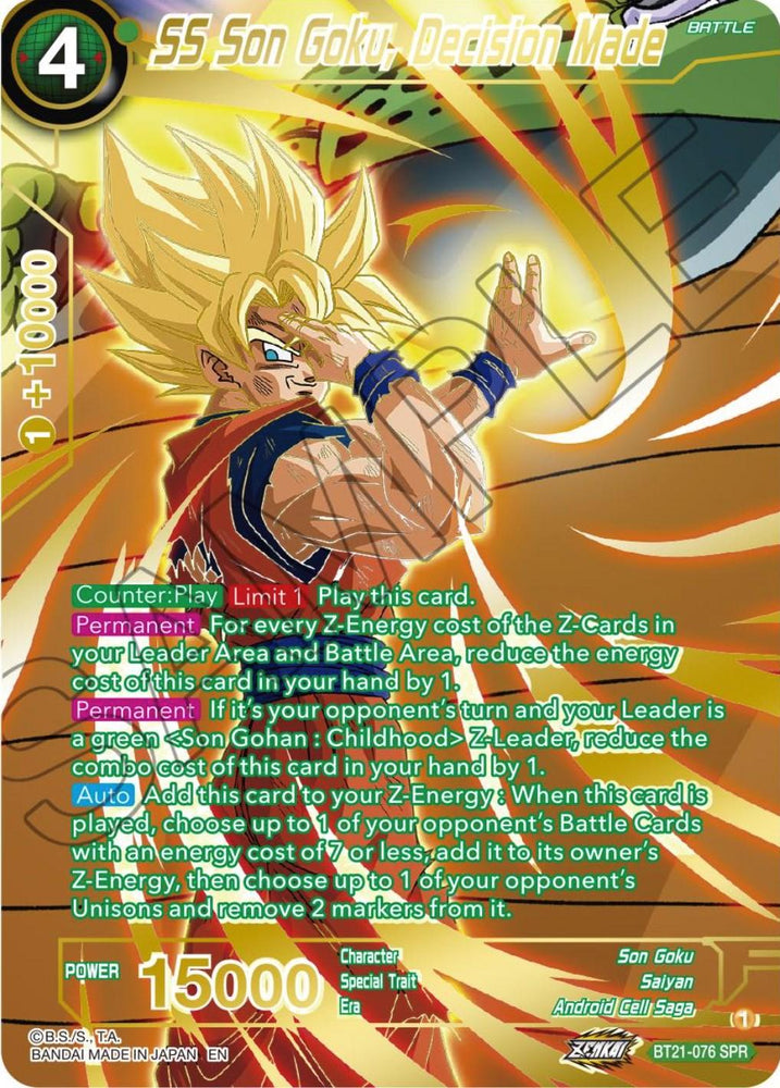 SS Son Goku, Decision Made (SPR) (BT21-076) [Wild Resurgence] (ONLINE ORDER ONLY)