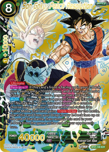 Son Goku, Peace Resolution (BT21-148) [Wild Resurgence] (ONLINE ORDER ONLY)