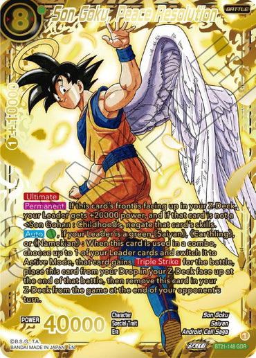 Son Goku, Peace Resolution (God Rare) (BT21-148) [Wild Resurgence] (ONLINE ORDER ONLY)