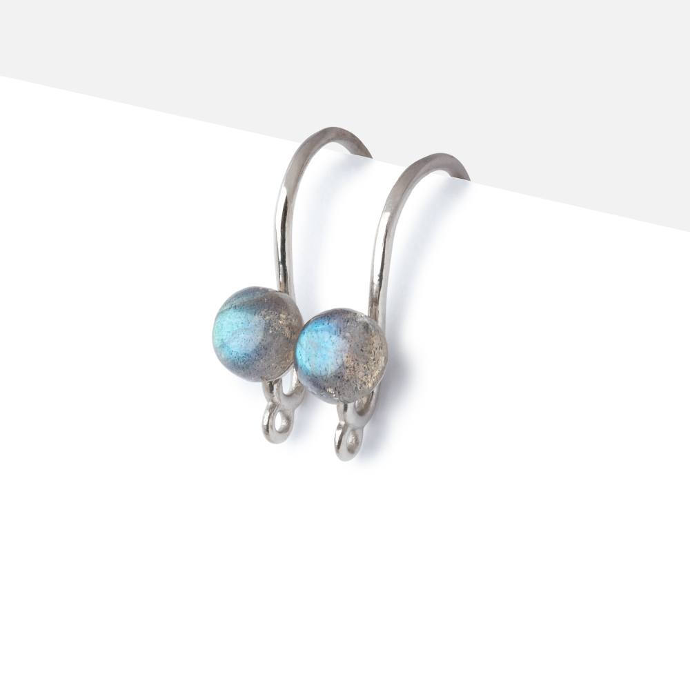 Sterling Silver Labradorite Cabochon Earwire Set of 2 pieces (ONLINE ORDER ONLY)