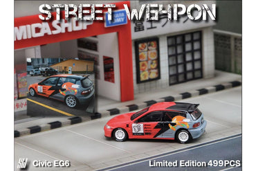 Street Weapon Honda Civic EG6 "KNUCKLES" Sonic livery 1:64 (ONLINE ORDER ONLY)