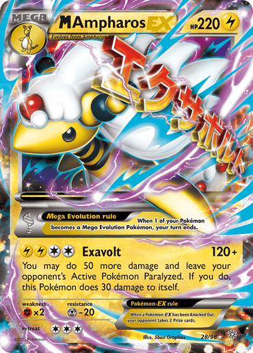 M Ampharos EX (28/98) [XY: Ancient Origins] (Online Only)