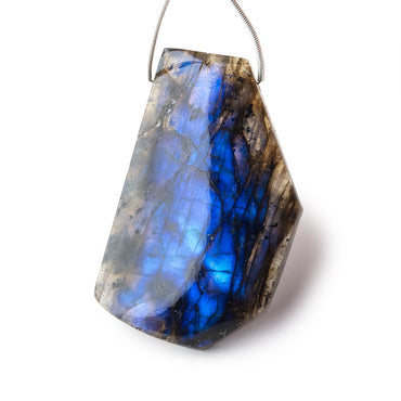 49x30x8mm Neon Blue Labradorite fancy shape focal bead 1 piece (ONLINE ORDER ONLY)