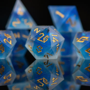 Lunar Veil Sharp-Edged Resin Dice Set (ONLINE ORDER ONLY)