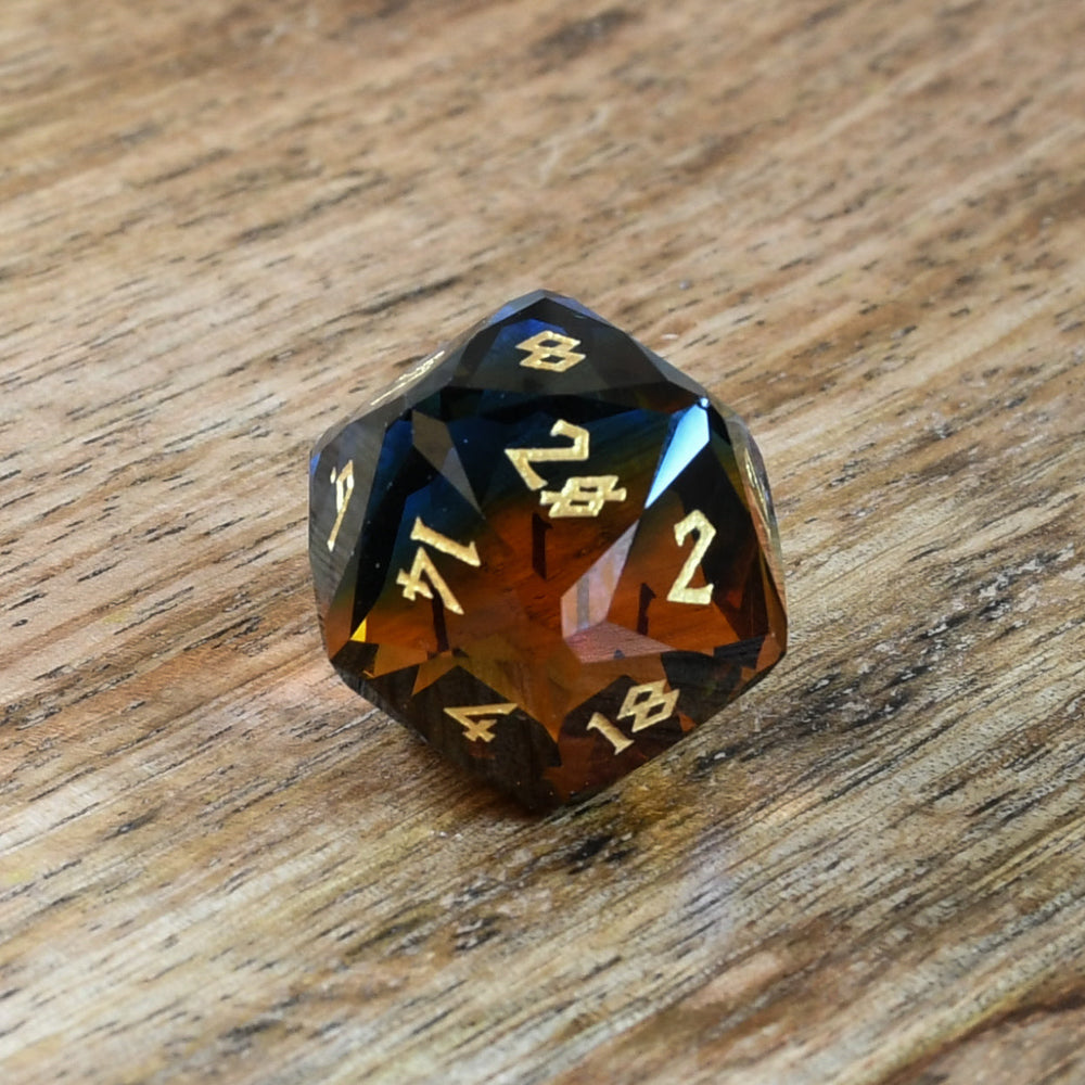Ice and Fire Multifaceted Glass Dice Set (ONLINE ORDER ONLY)