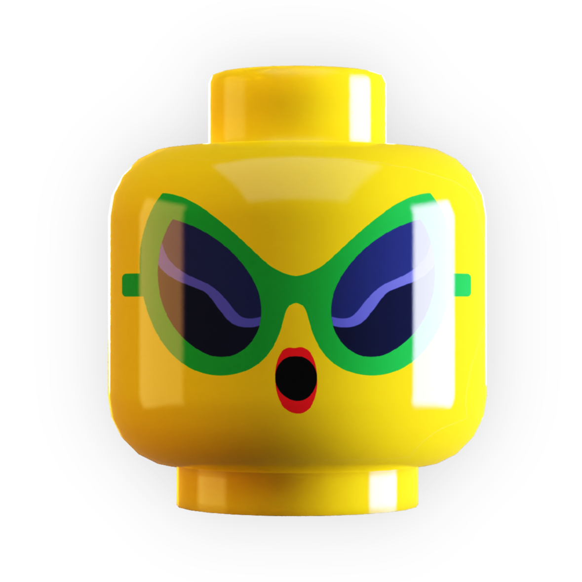 Retro Alien Sunglasses Minifig Head made using LEGO part (Online Order Only)