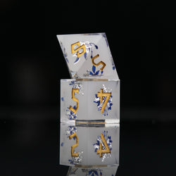 Earl Grey Lavender Sharp-Edged Resin Dice Set (ONLINE ORDER ONLY)