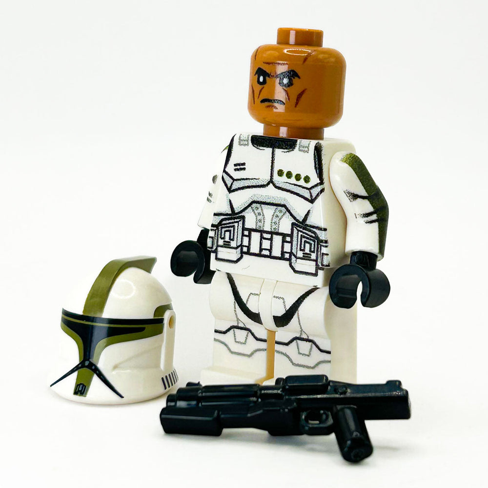 Custom Olive Clone Trooper (Olive, P1) Minifig made using LEGO parts - B3 Customs (Online Order Only)
