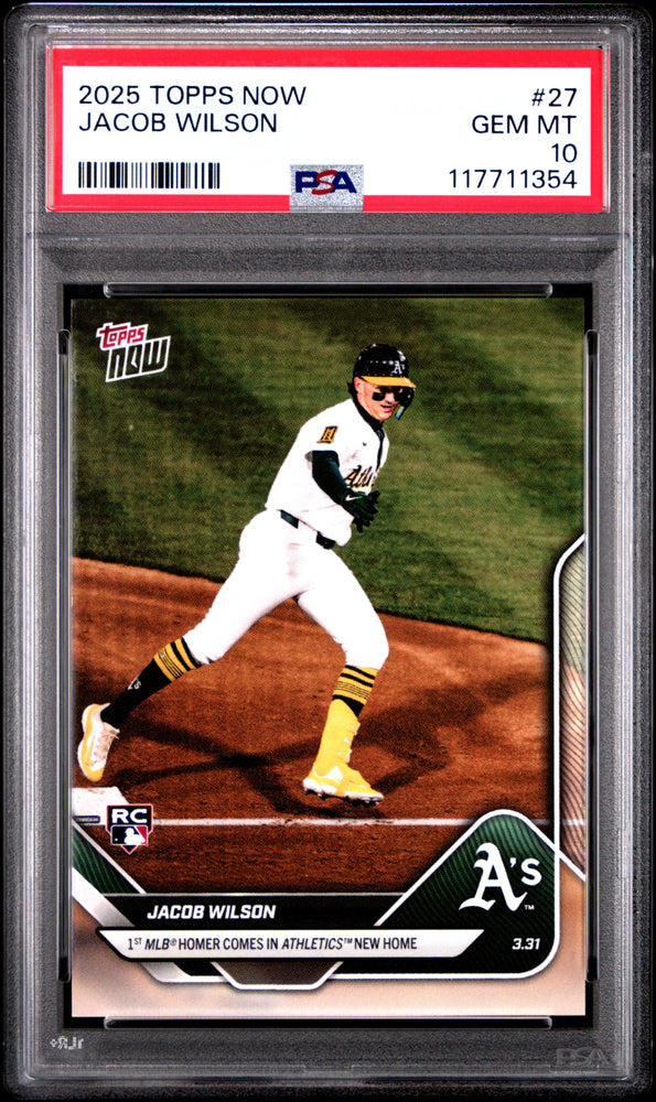 Graded 2025 Topps Now Jacob Wilson #27 Rookie RC Baseball Card PSA 10 Gem Mint (ONLINE ORDER ONLY)