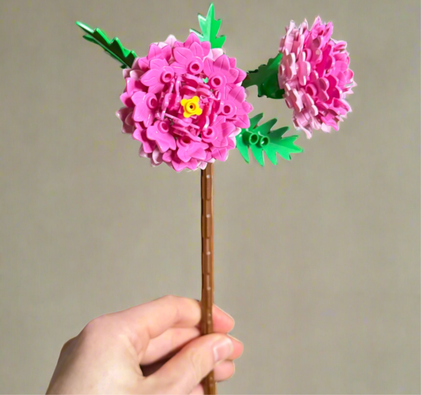 Peony Flower Building Kit – Lego-Compatible Brick Set (ONLINE ORDER ONLY)