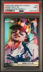 Graded 2025 Leaf Web Exclusives Bobby Witt Jr #42 Anime Nation Series 2 /99 Baseball Card PSA 9 Mint (ONLINE ORDER ONLY)