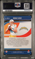 Graded 2020 Panini Playoff Justin Herbert #RW4 Rookie Wave Rookie RC Football Card PSA 10 Gem Mint (ONLINE ORDER ONLY)