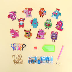 Adorable Keychains Diamond Art Kit – Monsters (Set of 15) (ONLINE ORDER ONLY)