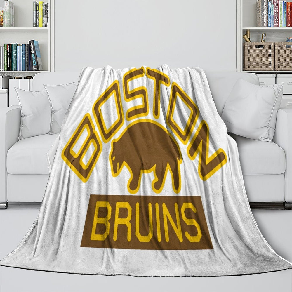 Boston Bruins Blanket Flannel Throw Kids Room Decoration (Online Order Only)