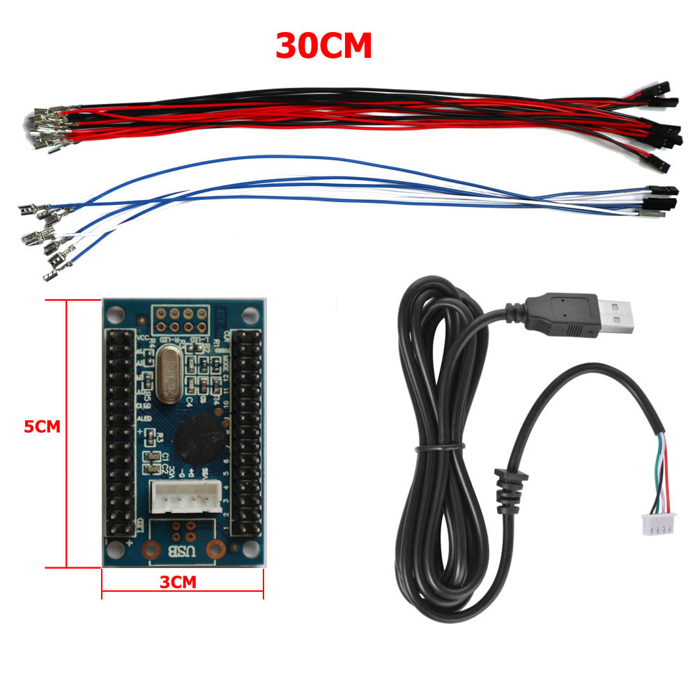 RAC-D300 DIY Arcade Joystick 2Pin 2 Players Kits Buttons USB Encoder Cables (Online Only)