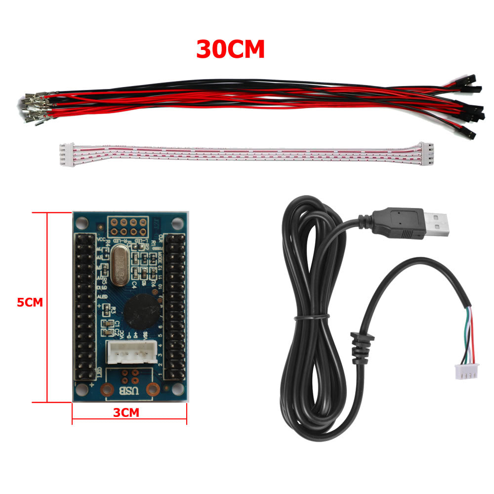 RAC-D300 DIY Arcade Joystick 5Pin Kits 8 Way Joystick Buttons USB Encoder Cables (Online Only)