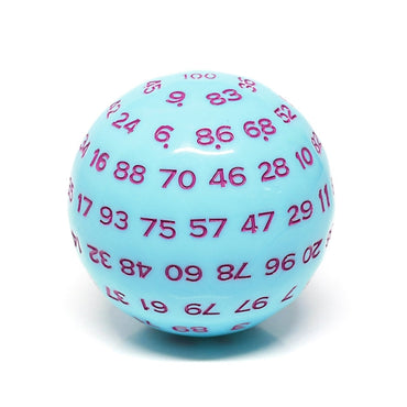 "Blue Jay" Single 100 Sided Polyhedral Dice (D100) | Blue (45mm) Purple (Online Only)